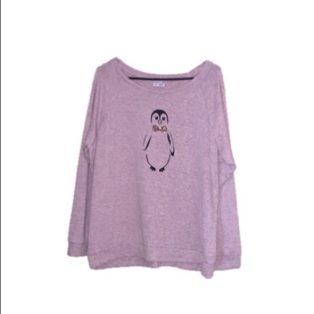 Pink penguin sweater w/ bow tie sequence sz18/20